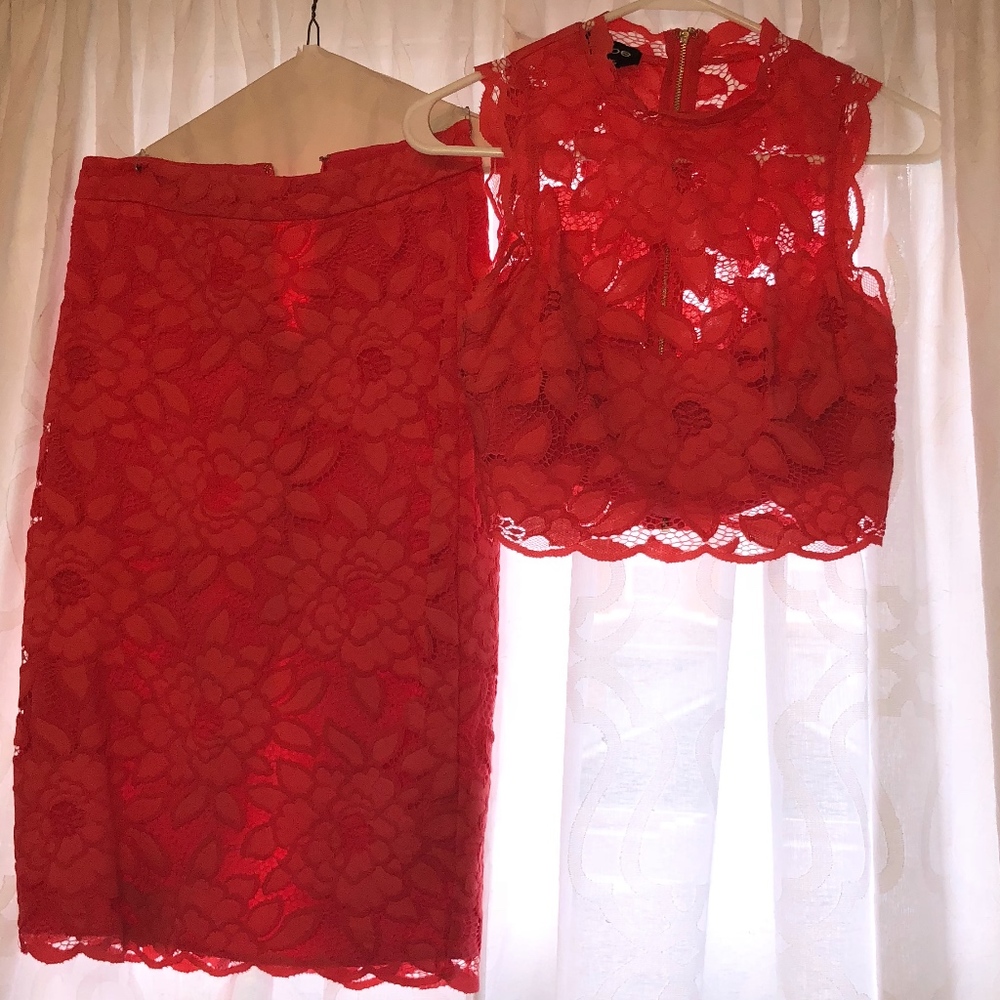 Bebe Two Piece - Lace Skirt & Crop
